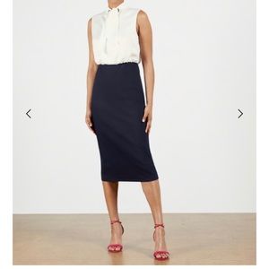 Ted Baker Long Navy Pencil Skirt